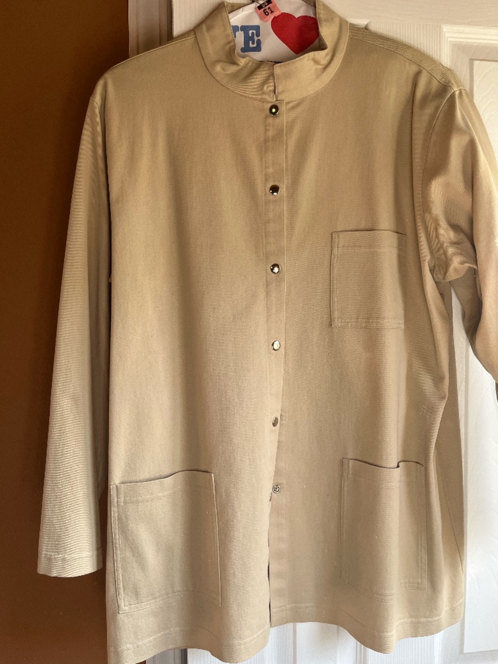 Eileen Fisher Pants Set... Heavy Tan Denim material Made in USA